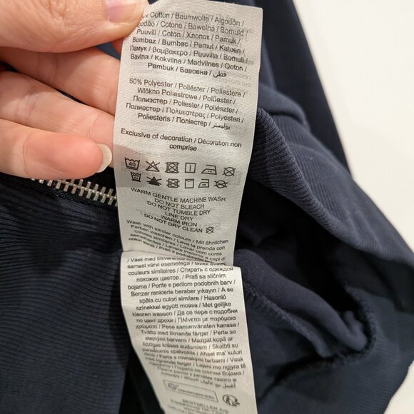 Jack & Jones + Fit Zipper Up Sweatshirt Jacket Navy Blue Size 2XL - Picture 4 of 5